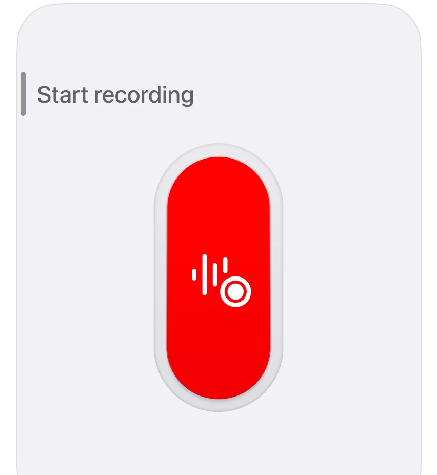 Moment Notes Start recording control on the iPhone Action Button.